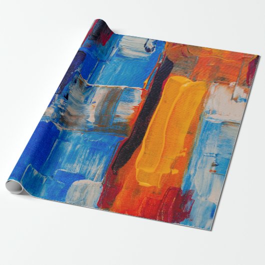 Papier Cadeau Peinture abstraite couleur aérée (Déroulé)