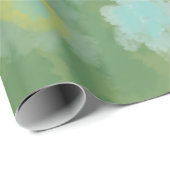 Papier Cadeau Peinture Abstraite d'aquarelle salée florale (Coin rond)