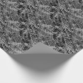 Papier Cadeau Peinture Abstraite D'Une Cobweb Blanc Gris Sur Noi (Coin)