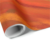 Papier Cadeau Peinture Abstraite orange jaune (Coin rond)