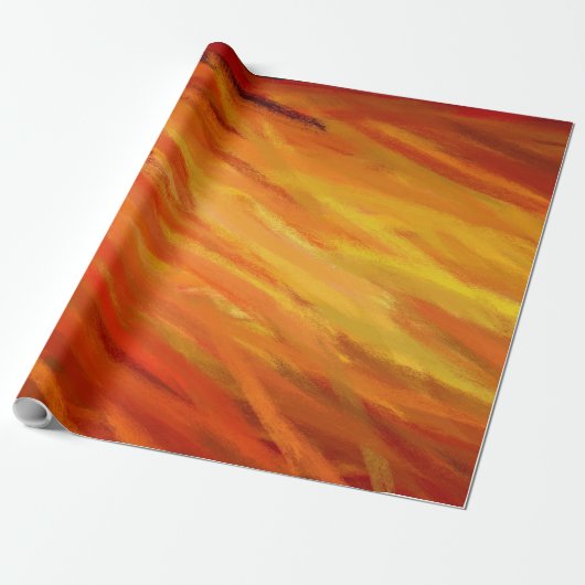 Papier Cadeau Peinture Abstraite orange jaune (Déroulé)