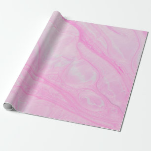 Papier Cadeau Peinture abstraite rose et blanche