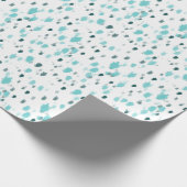 Papier Cadeau Peinture Abstraite, tons bleu et gris (Coin)