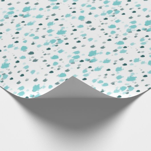 Papier Cadeau Peinture Abstraite, tons bleu et gris (Coin)