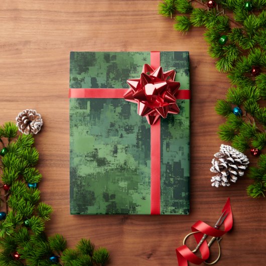 Papier Cadeau Peinture Abstraite Verte (Cadeau de vacances)