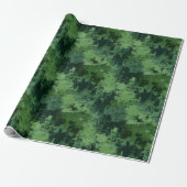 Papier Cadeau Peinture Abstraite Verte (Déroulé)