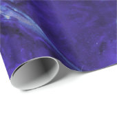 Papier Cadeau Peinture Abstraite violette blanche Art (Coin rond)