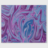 Papier Cadeau Peinture abstraite violette et bleue (Plat)