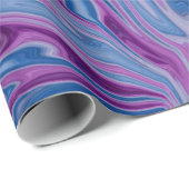 Papier Cadeau Peinture abstraite violette et bleue (Coin rond)