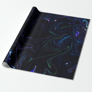 Papier Cadeau Peinture abstraite violette et noire