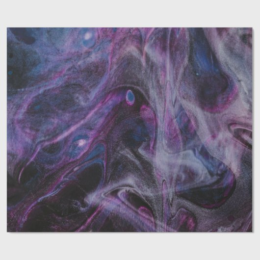 Papier Cadeau Peinture abstraite violette et rose (Plat)