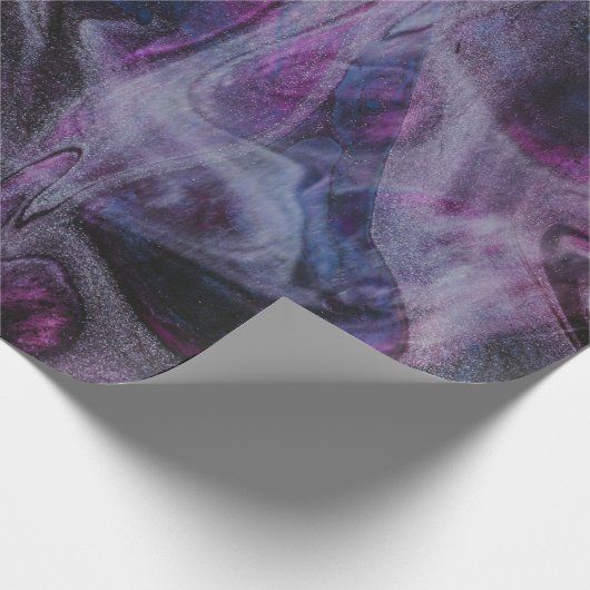 Papier Cadeau Peinture abstraite violette et rose (Coin)