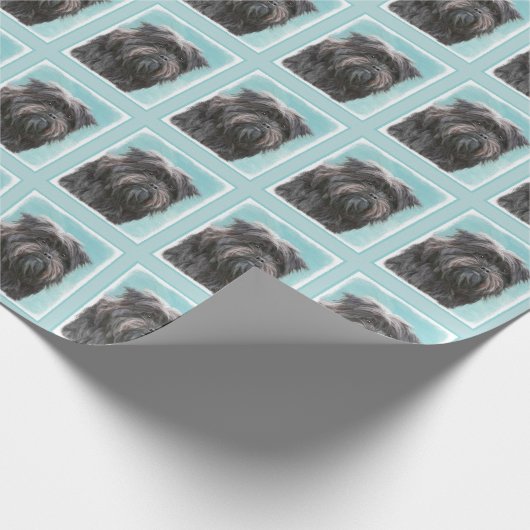 Papier Cadeau Peinture Affenpinscher - Joli art original chien (Coin)