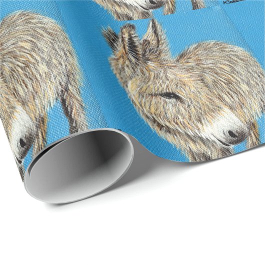 Papier Cadeau Peinture amicale pour âne (Coin rond)