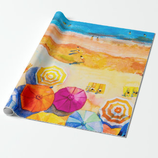 Papier Cadeau Peinture aquarelle de la mer Top view coloré de