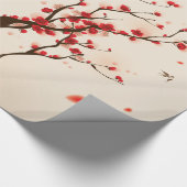 Papier Cadeau Peinture asiatique de style, fleur de prune au (Coin)