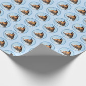 Papier Cadeau Peinture Basenji - Belle Art Original (Coin)