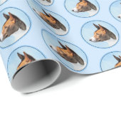 Papier Cadeau Peinture Basenji - Belle Art Original (Coin rond)