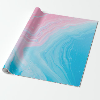 PAPIER CADEAU PEINTURE BLEU ET ROSE