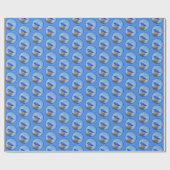 Papier Cadeau Peinture Bluebird - Art original pour oiseaux (Plat)