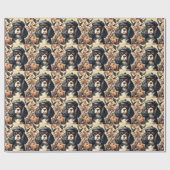 Papier Cadeau Peinture Cavalier King Charles Spaniel (Plat)