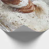 Papier Cadeau Peinture Cheval Traversant La Découpage De L'Eau (Coin)