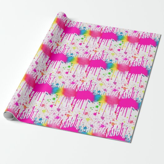 Papier Cadeau Peinture colorée (Déroulé)