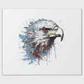 Papier Cadeau Peinture d'aigle (Plat)