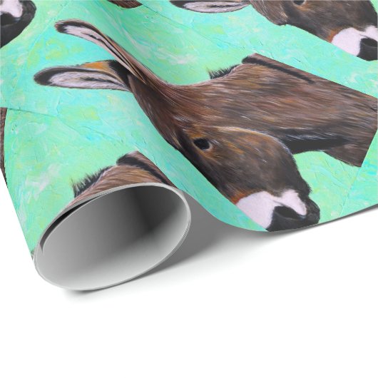 Papier Cadeau Peinture d'âne (Coin rond)