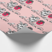 Papier Cadeau PEINTURE D'ANGE FLEURS ROSES Saint-Valentin (Coin)