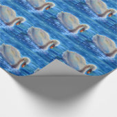 Papier Cadeau Peinture d'aquarelle de cygne blanc, sauvagine, oi (Coin)