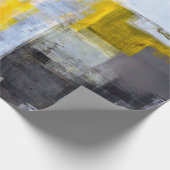 Papier Cadeau Peinture d'art Abstrait gris et jaune abstrait, ar (Coin)