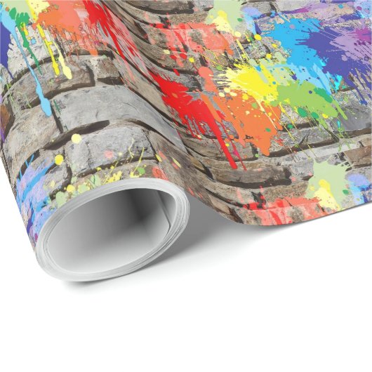 Papier Cadeau Peinture d'art de rue de graffiti sur le papier (Coin rond)