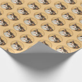 Papier Cadeau Peinture de chat Calico - Cute Original Cat Art (Coin)