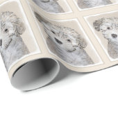 Papier Cadeau Peinture de Chien Havanais - Cute Original Chien A (Coin rond)