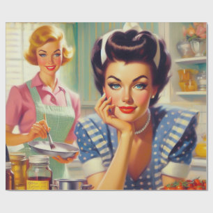 Papier Cadeau Peinture de cuisine rétro