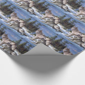 Papier Cadeau Peinture de deux loups arctiques (Coin)