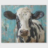 Papier Cadeau Peinture de la ferme de vache laitière de mignonne (Plat)
