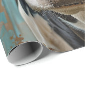 Papier Cadeau Peinture de la ferme de vache laitière de mignonne (Coin rond)