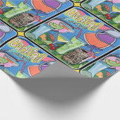 Papier Cadeau Peinture de 'Mid Century Mod Tropical Tiki Lounge' (Coin)