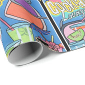 Papier Cadeau Peinture de 'Mid Century Mod Tropical Tiki Lounge' (Coin rond)