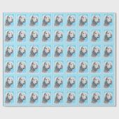 Papier Cadeau Peinture de Saluki (Argent) - Joli art original de (Plat)