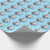 Papier Cadeau Peinture de Saluki (Argent) - Joli art original de (Coin)