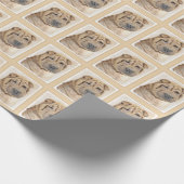 Papier Cadeau Peinture de Shar Pei - art original mignon de (Coin)