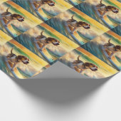 Papier Cadeau Peinture de surf sur la plage de Beagle (Coin)