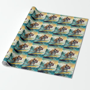Papier Cadeau Peinture de surf sur la plage de Bulldog