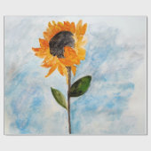 Papier Cadeau Peinture de tournesol aquarelle (Plat)