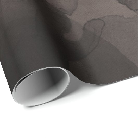 Papier Cadeau Peinture d'encre crémeuse Abstraite rose noire (Coin rond)