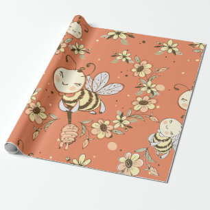 Papier Cadeau Peinture des abeilles