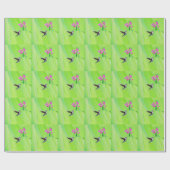 Papier Cadeau Peinture des colibris et des petits pois (Plat)